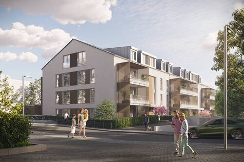 Visualisierung der Straßenansicht - Etagenwohnung mit 99,80 m² in Markt Schwaben zum Kaufen