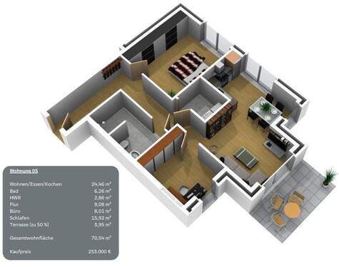 Wohnung 05 - Etagenwohnung mit 70,50 m&sup2; in Werlte zum Kaufen