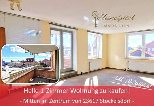 Titelbild - Helle 1-Zimmerwohnung zu kaufen! - zentral in 23617 Stockelsdorf -