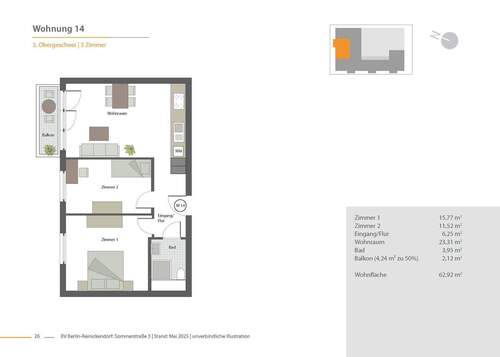 WE14 - Etagenwohnung mit 62,90 m&sup2; in Berlin zum Kaufen