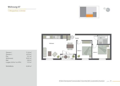 WE07 - Etagenwohnung mit 63,40 m&sup2; in Berlin zum Kaufen