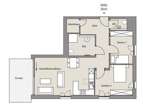 Wohnung 01 - 36 - 3 Zimmer Etagenwohnung zum Kaufen in Tübingen