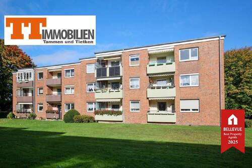 Außenansicht - TT bietet an: Helle 3-Zimmer-Wohnung mit Süd-Balkon in ruhiger Sackgassenlage - Wilhelmshaven-Wiesenhof!