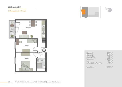 WE22 - Etagenwohnung mit 62,90 m&sup2; in Berlin zum Kaufen