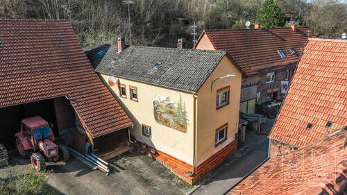 Hausansicht Luftbild - 5 Zimmer Einfamilienhaus in Dimbach