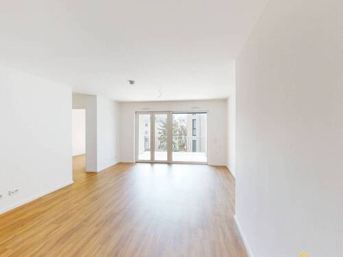 Ansicht I: Wohn- und Esszimmer - ++Exklusiv wohnen: top-moderne 3-Zimmer-Wohnung mit EBK, Balkon & 2 Bädern++