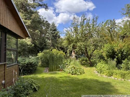 Blick in den liebevoll angelegten, naturnahen Garten - 