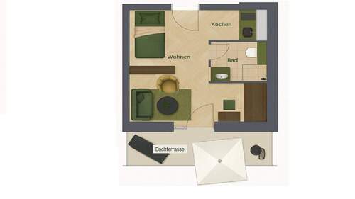 Bild 1 - Lust auf Dachterrasse? Top-Apartment mit Dachterrasse und EBK bezugsfrei!