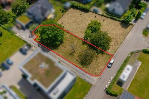 Luftbild - die Grenzlinien sind skizziert und können von den tatsächlichen etwas abweichen! - Grundstück in Pforzheim / Büchenbronn