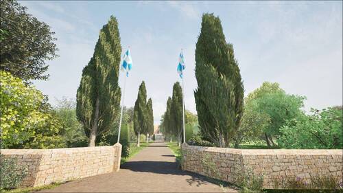 Visualisierung Auffahrt - Über 100 Jahre Geschichte, erzählt von 4 Wänden und 5.000m² Grundstück