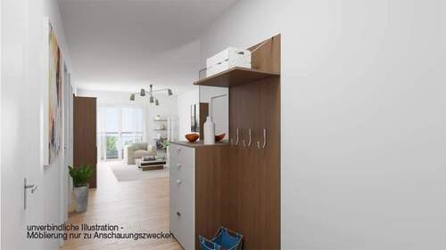 1_Flur - Etagenwohnung mit 52,40 m&sup2; in Leinfelden-Echterdingen zum Kaufen