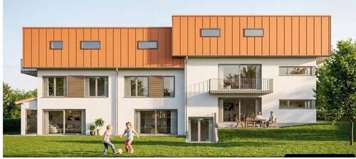 Gesamthaus Ansicht Süd - Reihenmittelhaus mit 128,00 m&sup2; in Oberhaching zum Kaufen