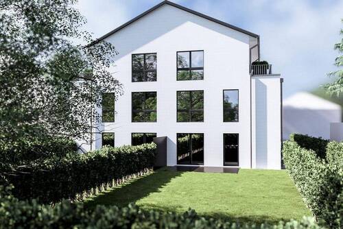 Gartenansicht - Moderne und klimafreundliche Townhouses am Kupferteich mit KfW40+QNG, Neubau Erstbezug