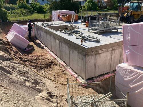 Bautenstand Mai 26: Kellergeschoss fertig - 4 Zimmer Einfamilienhaus in Rückersdorf