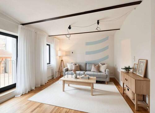 Wohnzimmer - (KI generiert) - 3 Zimmerwohnung - ruhig, zentral und voller Charakter