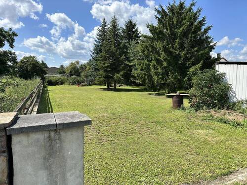 Blick vom Zugang in den großzügigen Garten - 