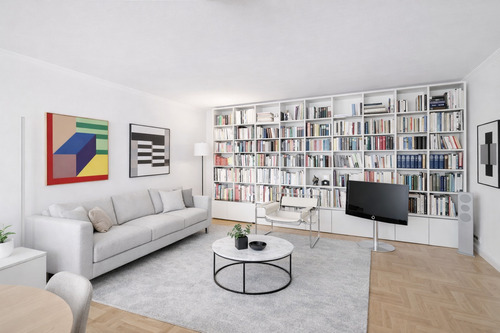 Wohnzimmer (Einrichtungsbeispiel KI generiert) - Etagenwohnung mit 141,00 m&sup2; in Stuttgart zum Kaufen