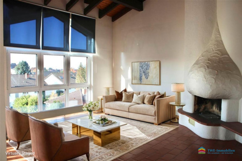 Wohnbereich 1. OG - virtually staged - 7 Zimmer Etagenwohnung in Dossenheim