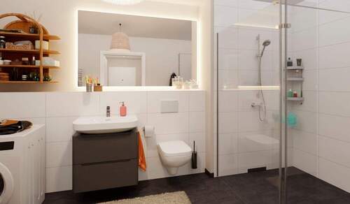 Badezimmer 2 mit bodengleicher Dusche - 