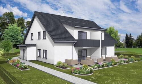 Außenansicht - +++Erstbezug Neubau+++ ruhig gelegene Dachgeschosswohnung in Stralsund Andershof zu vermieten