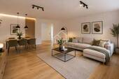 Wohn- Esszimmer virtuell - PROVISIONSFREI - Erstbezug nach Sanierung: Moderne 3 Zimmer-Eigentumswohnung mit Balkon und Garage