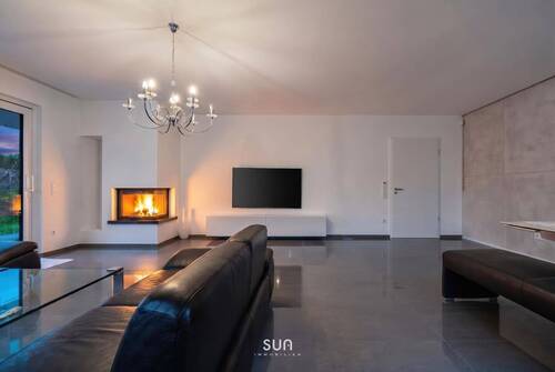 WOHNZIMMER (visualisiert) - Einfamilienhaus mit 225,00 m&sup2; in Flörsheim am Main zum Kaufen