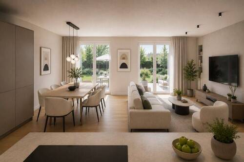 Wohn-Esszimmer (KI-generiert) - 4 Zimmer Doppelhaushälfte in Übach-Palenberg