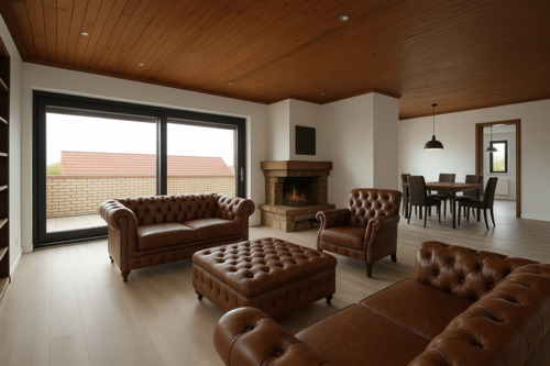 Gemütliches Wohn- und Esszimmer mit offenem Kamin - 2 Zimmer Etagenwohnung in Bad Oeynhausen