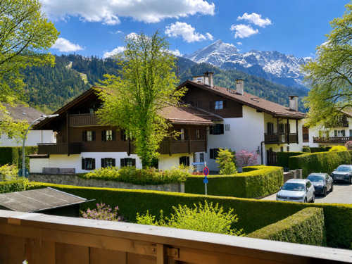 Blick vom Balkon - 2 Zimmer Etagenwohnung zur Miete in Garmisch-Partenkirchen