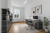 Arbeitszimmer Virtual Staging – Möblierung digital ergänzt - 3 Zimmer Etagenwohnung in Leipzig