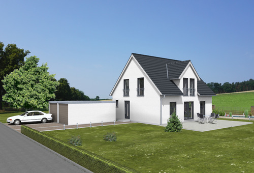 EFH Smart Eingang Giebel West - Einfamilienhaus Neubau Postbauer-Heng