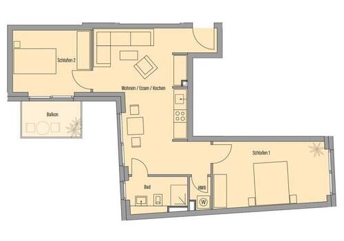 Grundriss S.4.2 - NEU! In der City. Am Main. Modern. Nachhaltig. Attraktive 2-Zimmer-Wohnung mit kurzen Wegen