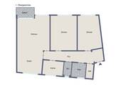 Grundriss-Illustration - 3 Zimmer Etagenwohnung in Stuttgart