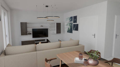 Wohnzimmer - Doppelhaushälfte mit 164,00 m² in Rheinböllen zum Kaufen