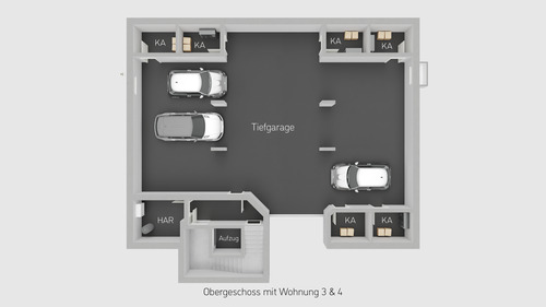 Kellergeschoss u. Tiefgarage - 