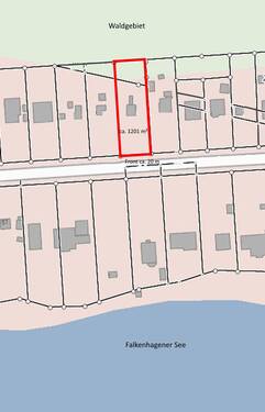 Flurkarte mit Markierung - Grundstück in Falkensee