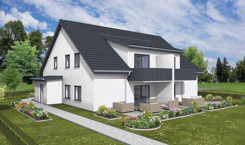 Außenansicht - +++Erstbezug Neubau+++ ruhig gelegene Dachgeschosswohnung in Stralsund Andershof zu vermieten