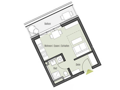 Shape Wohnung 4.1.2 - 1 Zimmer Etagenwohnung in Frankfurt am Main