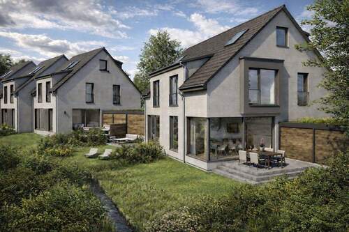 Gartenansicht Haus 5 - RHEIN leben - Wohl fühlen I Doppelhaushälfte im Neubau-Ensemble (Oestrich-Winkel, Rheingau)