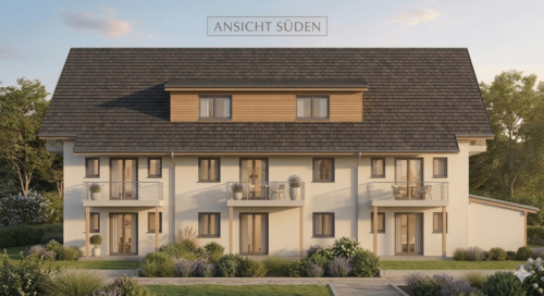 Ansicht Süden - Baugrundstück mit Projektierung für 8-Parteien-Haus