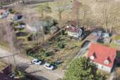 Luftbild Grundstück von vorne - Grundstück mit Bestandsgebäude und Brunnen in idyllischer Feldrandlage von PetershagenEggersdorf
