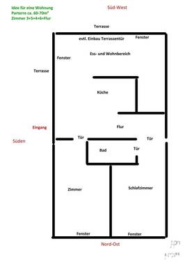 Wohnung 1 Parterre ca. 60qm_Z3+5+4+6 - 