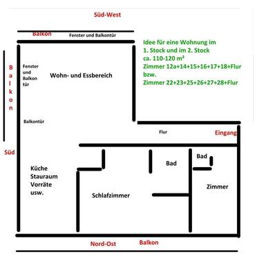 Wohnung 1. + 2. Stock ca. 100qm Z12a+14+15+17+18 - 