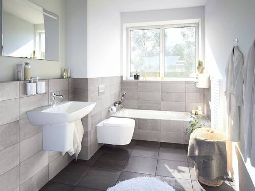 Beispiel Badezimmer - Etagenwohnung mit 57,40 m² in Villingen-Schwenningen zum Kaufen