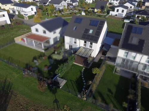 Drohnenbild Rückansicht - Doppelhaushälfte mit 123,00 m² in Kappel-Grafenhausen zum Kaufen