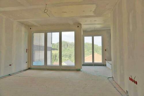 Wohn- und Essbereich - Lignum Dornstetten: Hochwertige 4-Zimmer-Wohnung in Dornstetten mit ca. 108,43m²