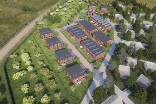 Vogelperspektive An den Obstwiesen - Reihenendhaus mit 102,70 m&sup2; in Henstedt-Ulzburg zum Kaufen