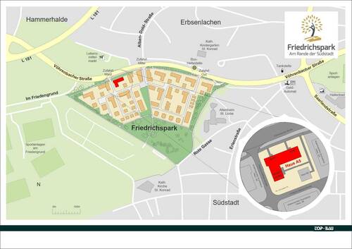 Prospekt Lageübersicht-A5 - 2 Zimmer Etagenwohnung zum Kaufen in Villingen-Schwenningen