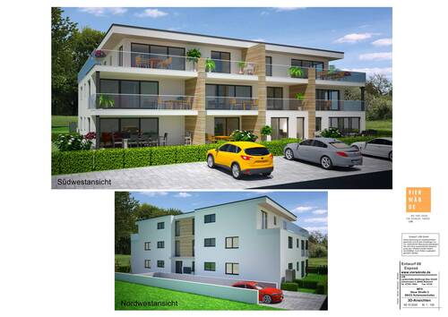 Südwest- und Nordwestansicht - 3 Zimmer Terrassenwohnung zum Kaufen in Schemmerhofen