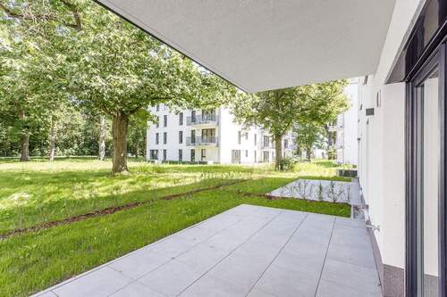 Außenansicht RichtungTerrasse - Etagenwohnung mit 89,60 m² in Königs Wusterhausen zum Kaufen